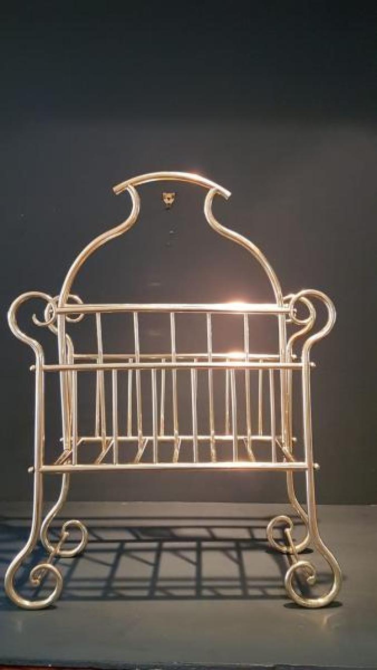 Victorian Brass Magazine Rack - Image 4
