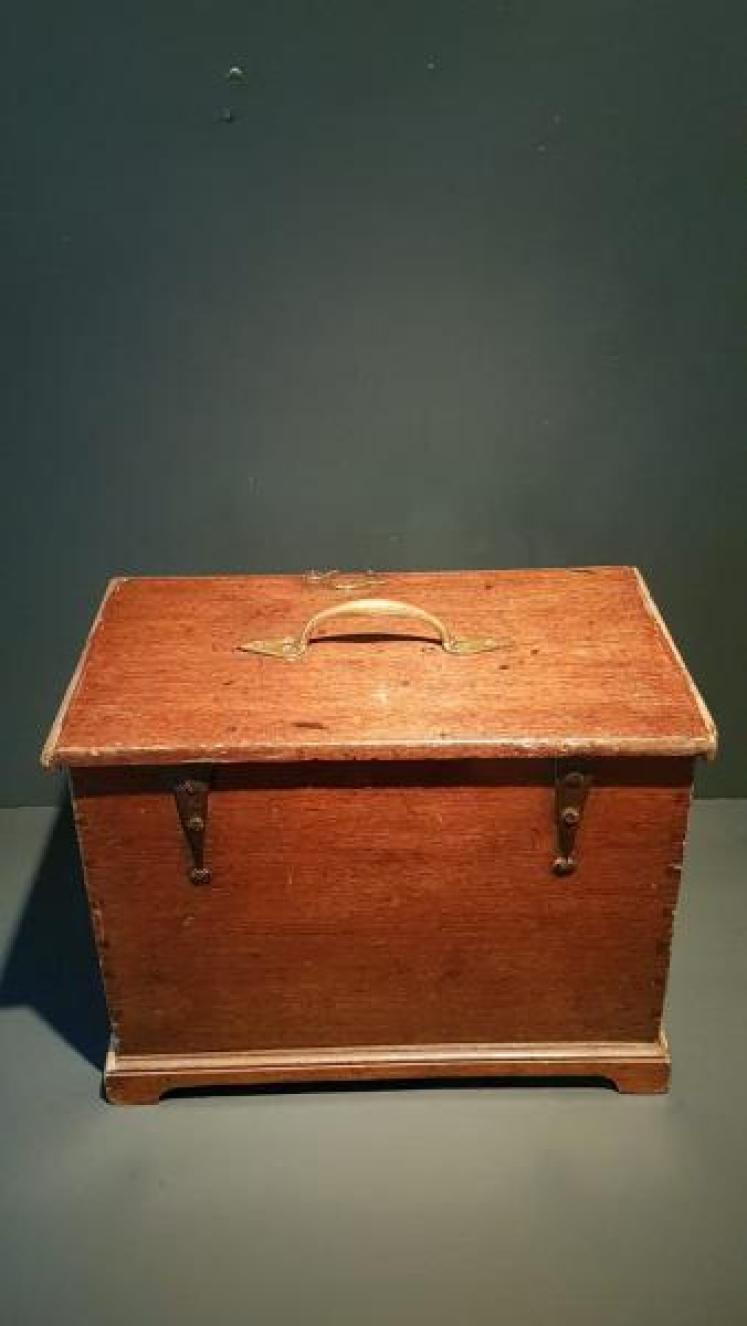 Antique Hand Painted Country House Box - Image 3