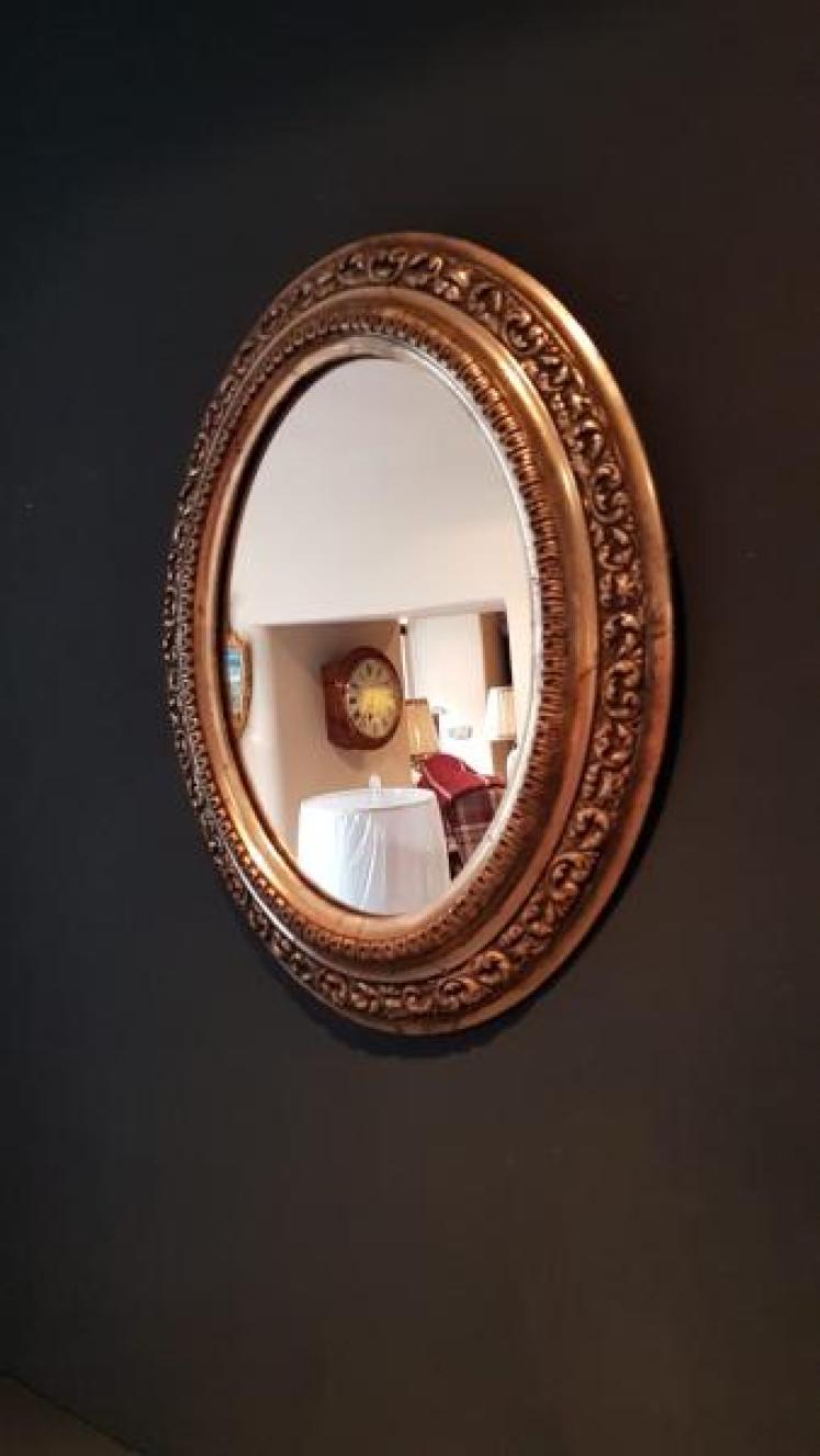 Small Edwardian Silver Gilt Oval Mirror - Image 3