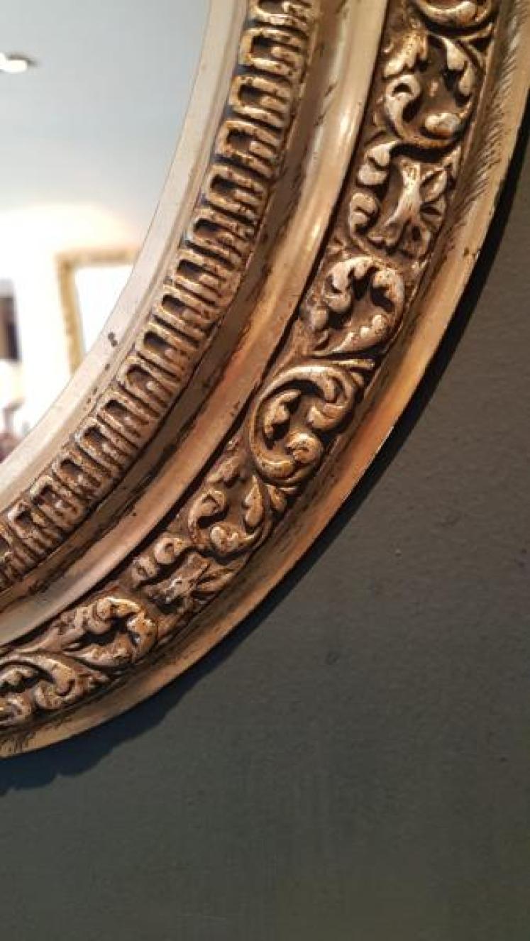 Small Edwardian Silver Gilt Oval Mirror - Image 5