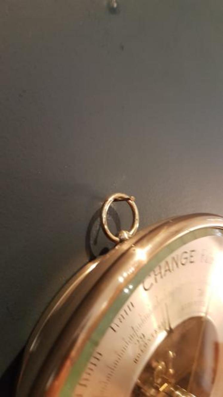 Superb Victorian Brass Cased Marine Barometer - Image 3