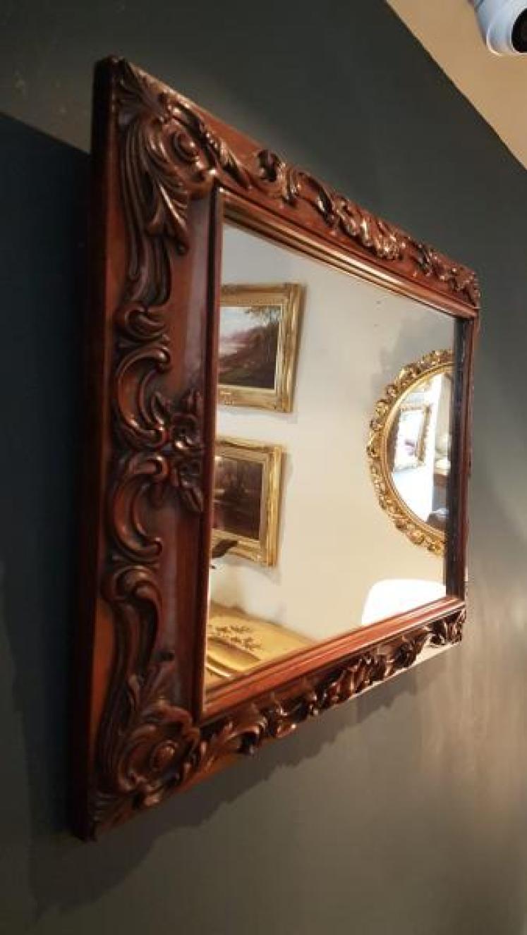 Quality Victorian Carved Walnut Mirror - Image 6