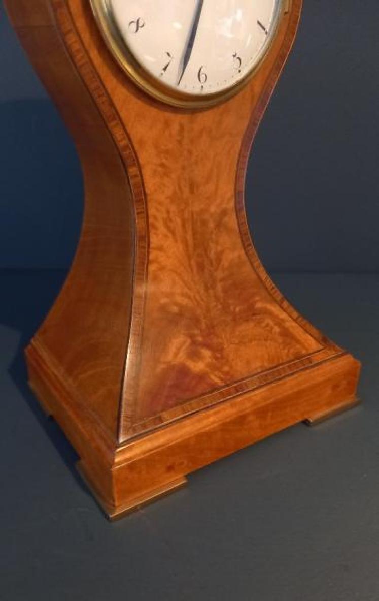 Fine Sheraton Satinwood Inlaid Flared front Mantel Clock - Image 2