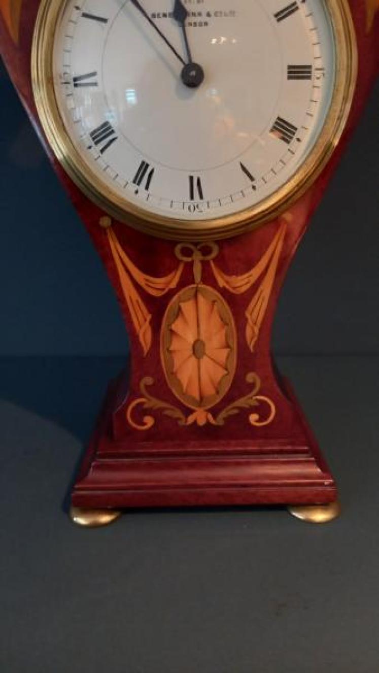 Fine Edwardian Inlaid London Exhibition Mantel Clock - Image 3