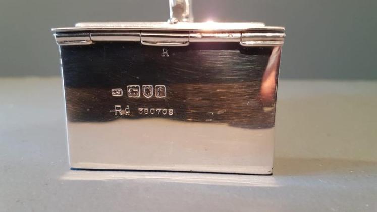 Unusual Victorian Silver Iron Table Box - Image 3