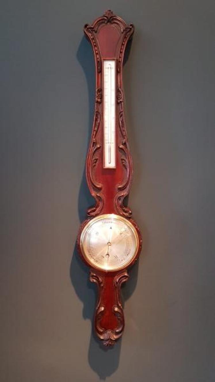 Slim Victorian 6" Dial Mahogany Banjo Barometer - Image 1