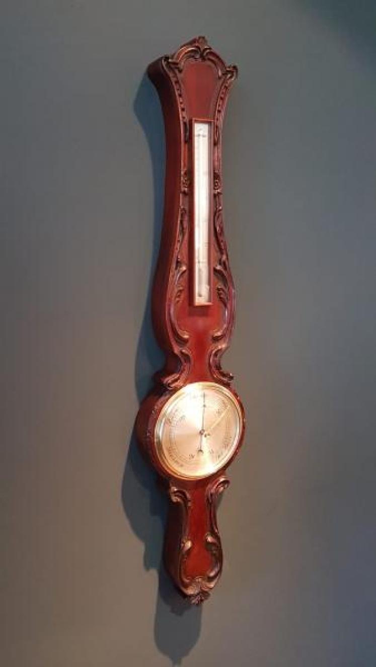 Slim Victorian 6" Dial Mahogany Banjo Barometer - Image 2