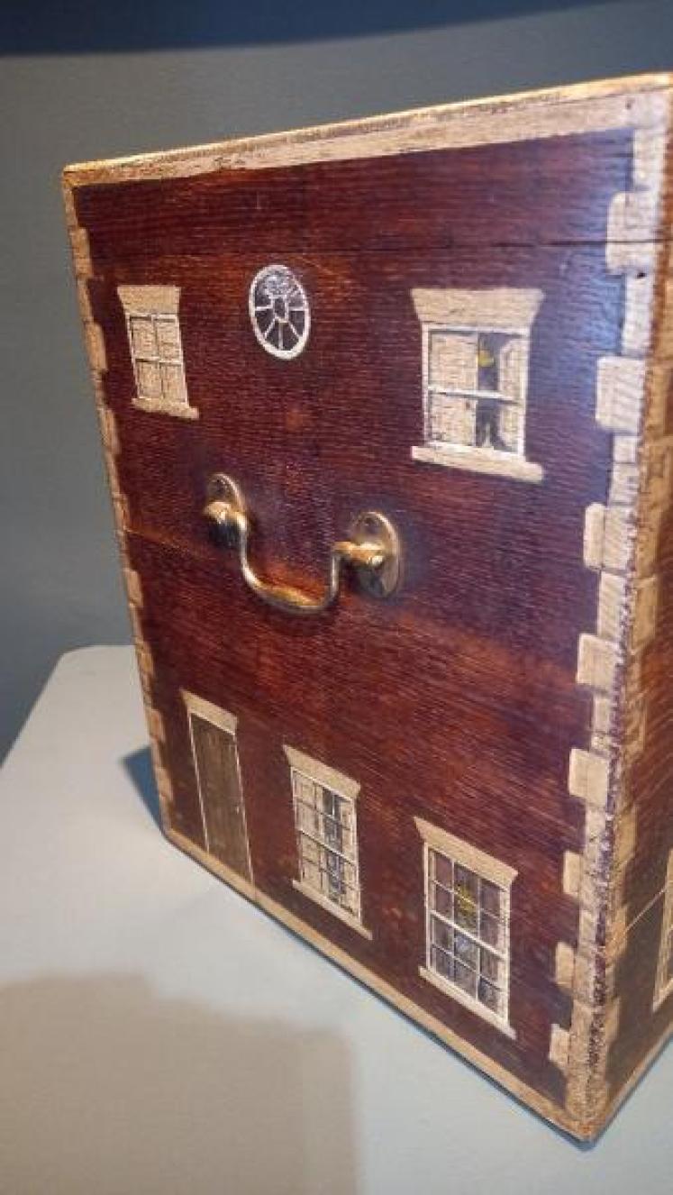Antique Hand Painted Country House Box - Image 4