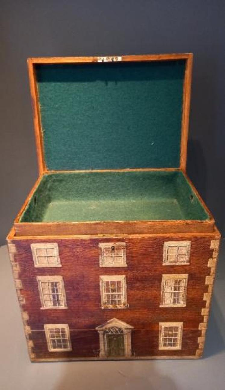 Antique Hand Painted Country House Box - Image 6