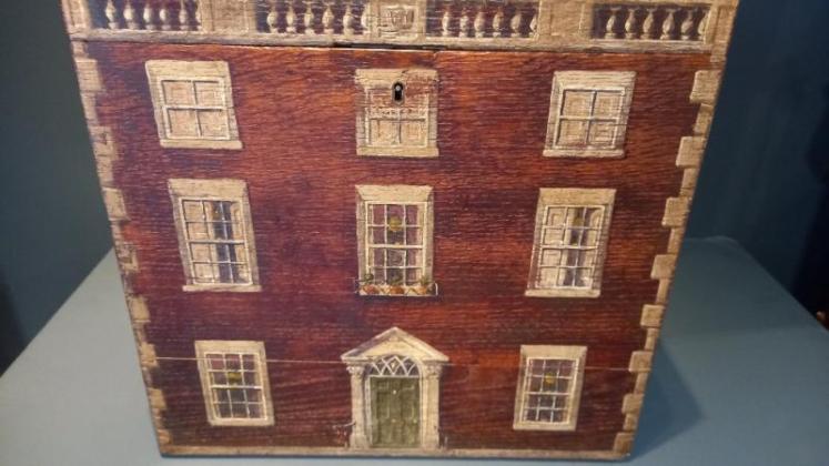 Antique Hand Painted Country House Box - Image 7