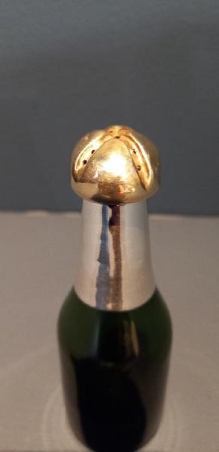 19th Century Silver & Gilt Wine Bottle Pounce Pot - Image 2