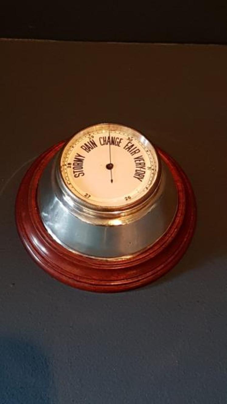 Edwardian Silver Barometer Paperweight - Image 1