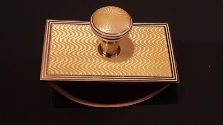 Superb Silver and Enamel Four Piece Pen and Ink Set - Image 2