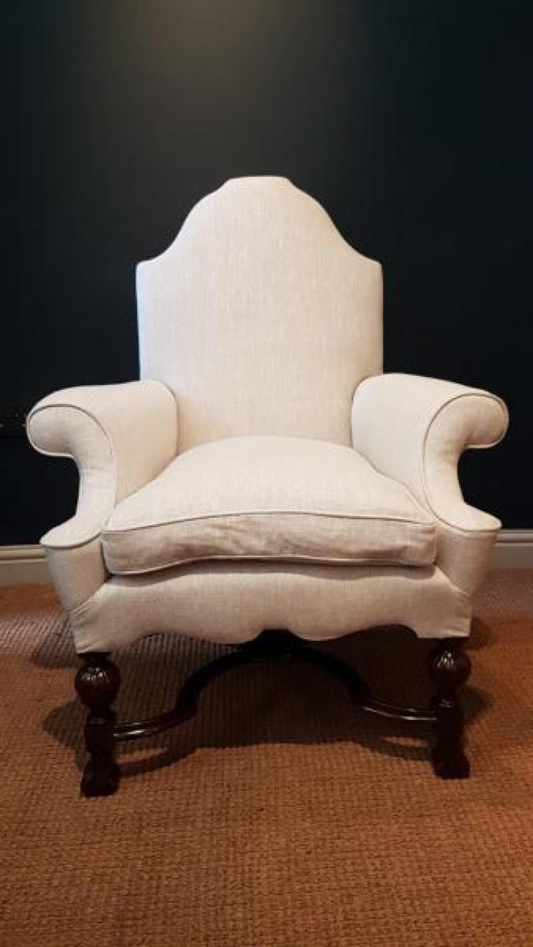Matching Pair of William & Mary Style Armchairs - Image 2