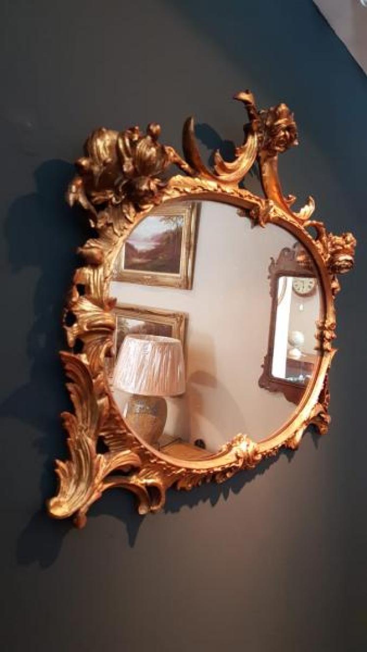 Victorian Timber Gilt Oval Mirror - Image 5