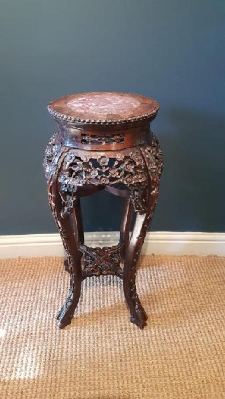 Victorian Carved Rosewood Plant Stand - Image 1