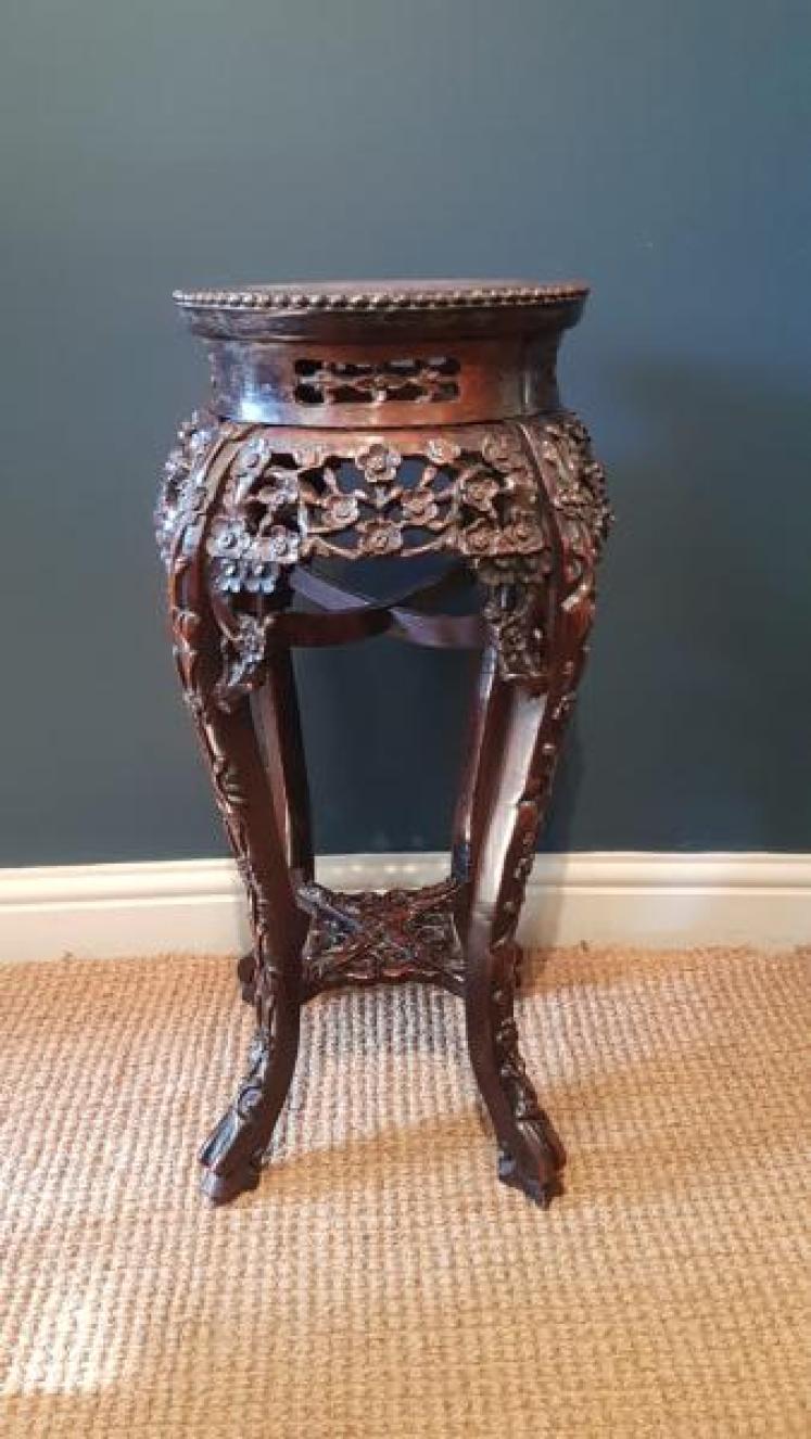 Victorian Carved Rosewood Plant Stand - Image 2