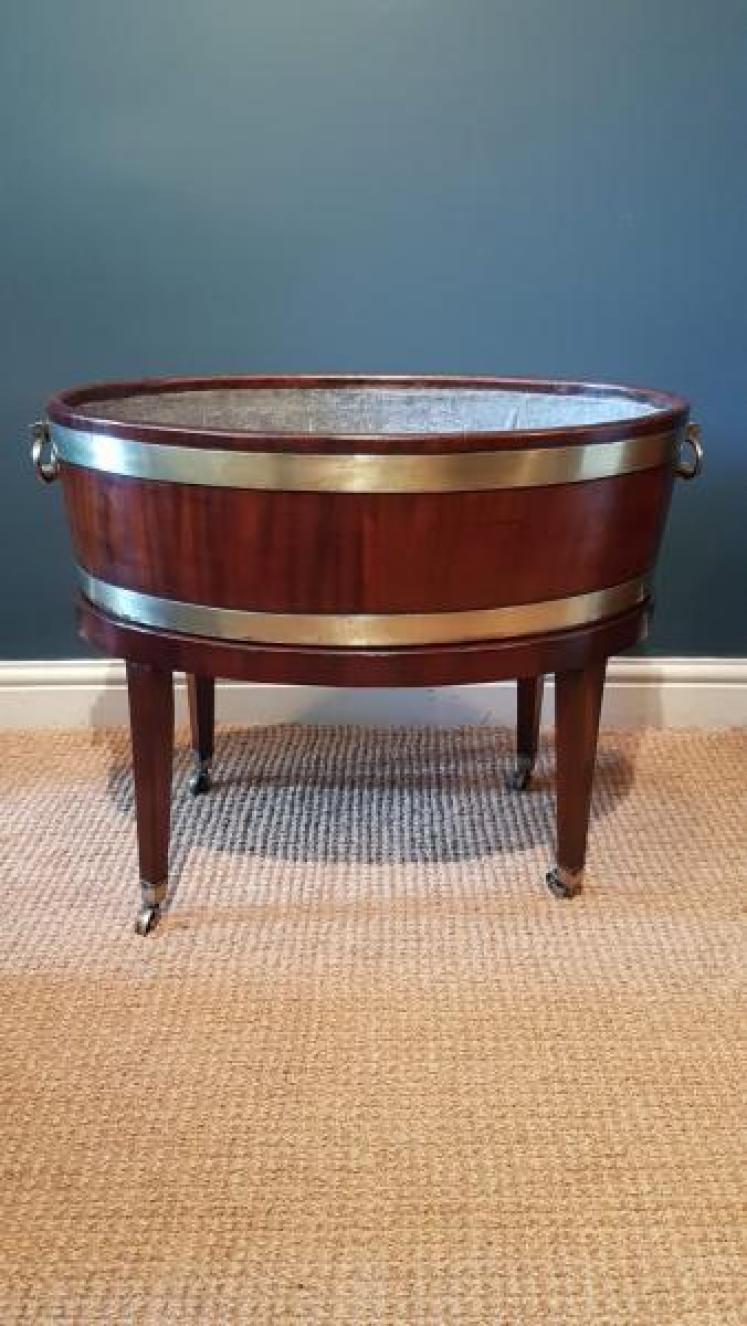 George III Brass Bound Mahogany Wine Cooler - Image 1