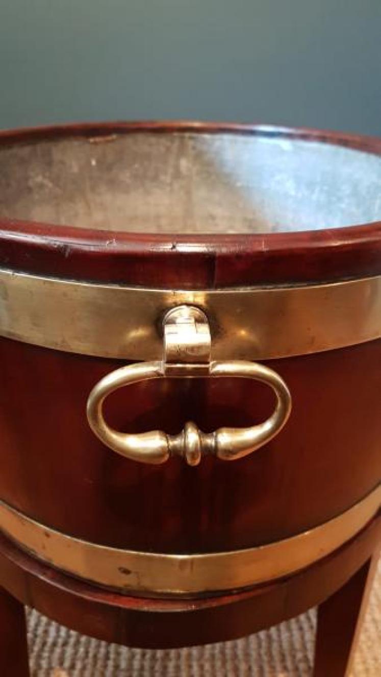 George III Brass Bound Mahogany Wine Cooler - Image 6