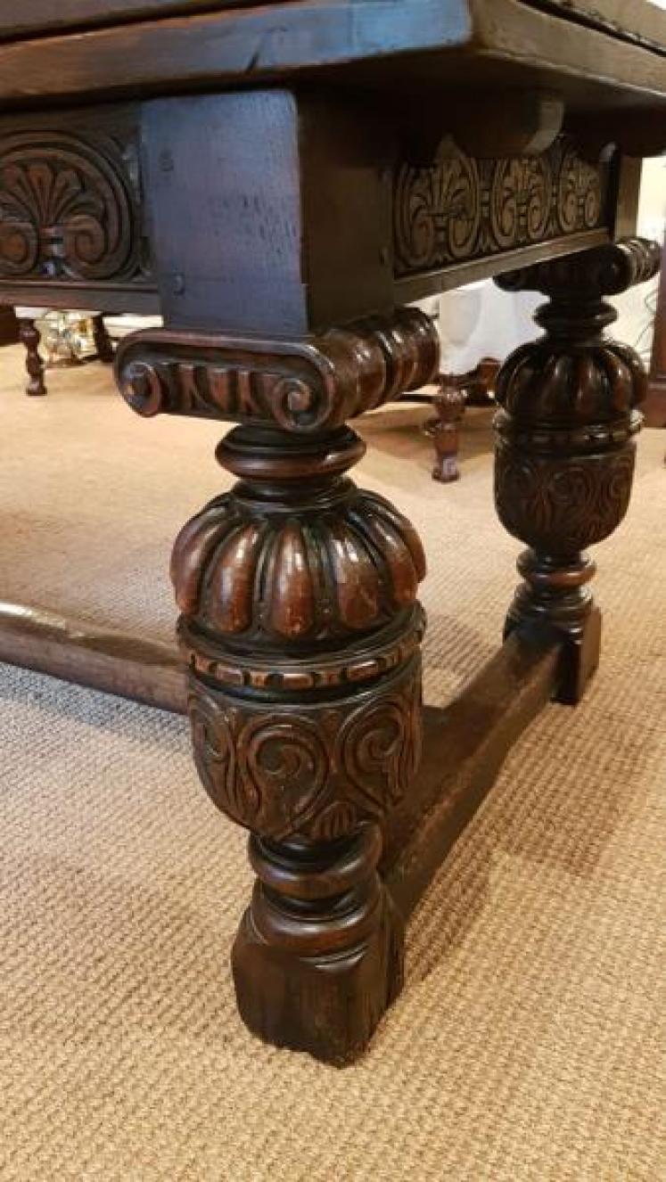 Superb Extending Oak Refectory Table - Image 5