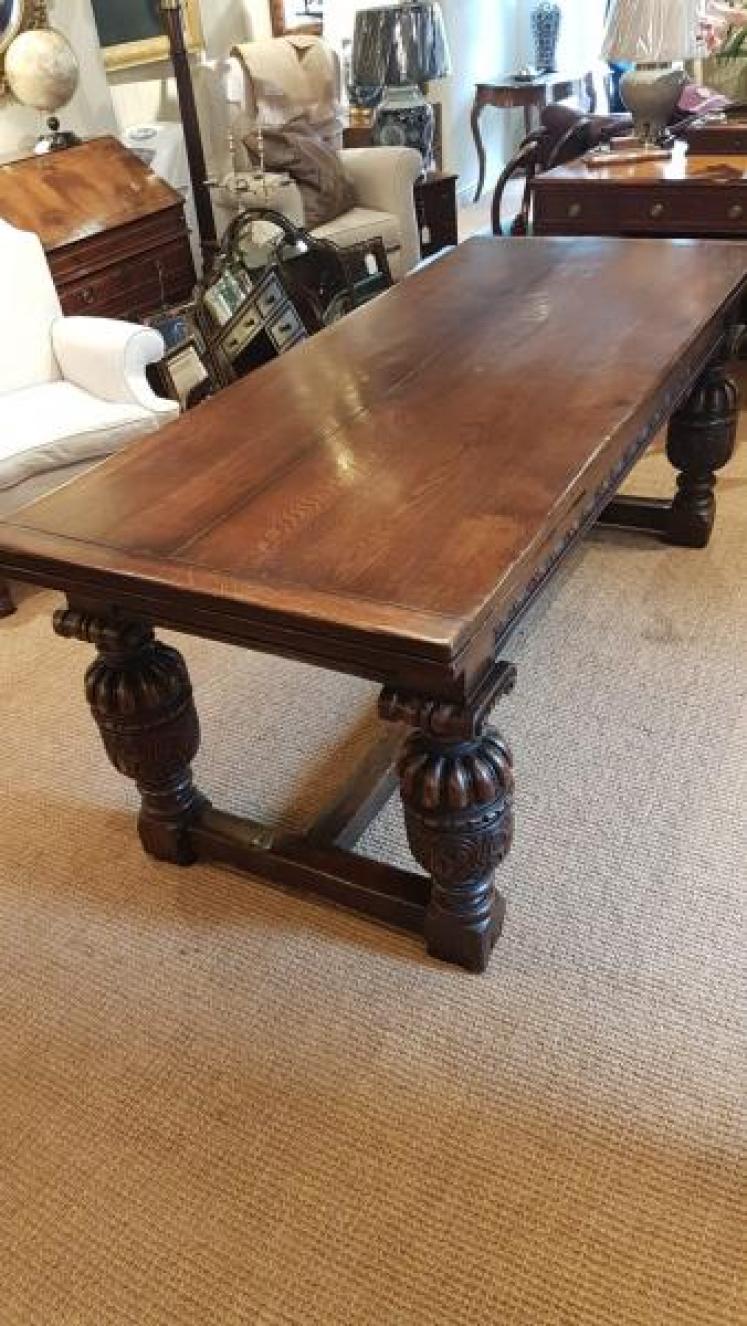 Superb Extending Oak Refectory Table - Image 6