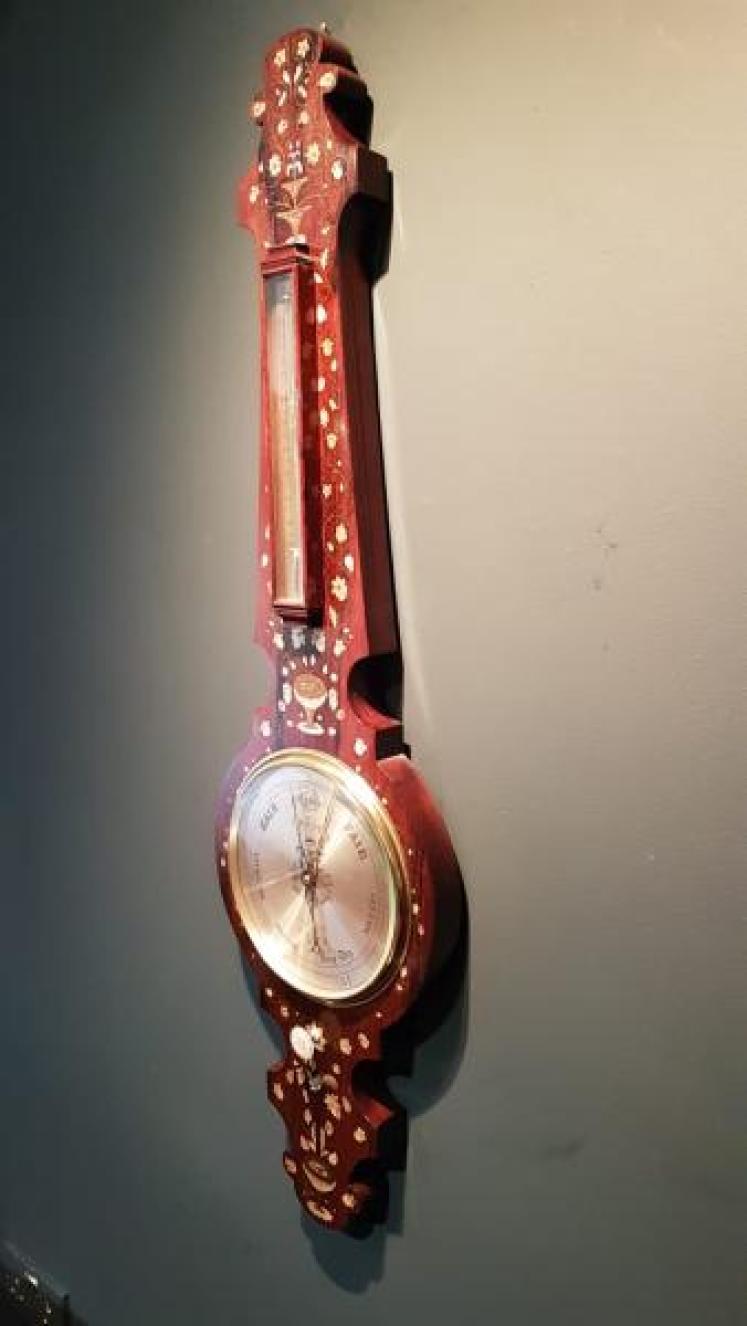 Fine Quality Inlaid Rosewood Banjo Barometer - Image 2