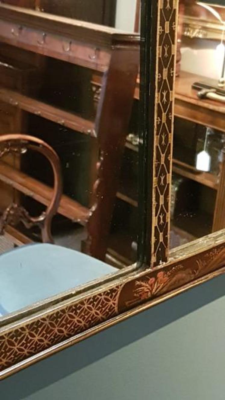 Edwardian Chinoiserie Three Panel Mirror - Image 5