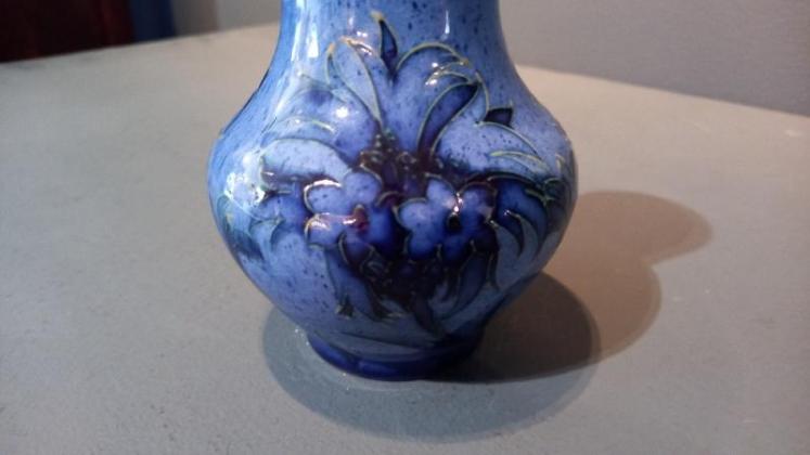 Moorcroft Speckled Blue Cornflower Vase - Image 2