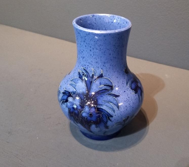Moorcroft Speckled Blue Cornflower Vase - Image 4