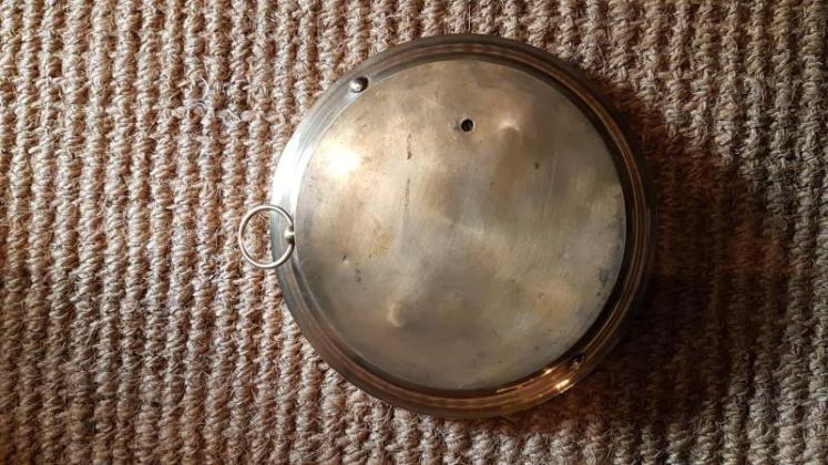 Large Brass Cased Skeletonised Marine Barometer - Image 5