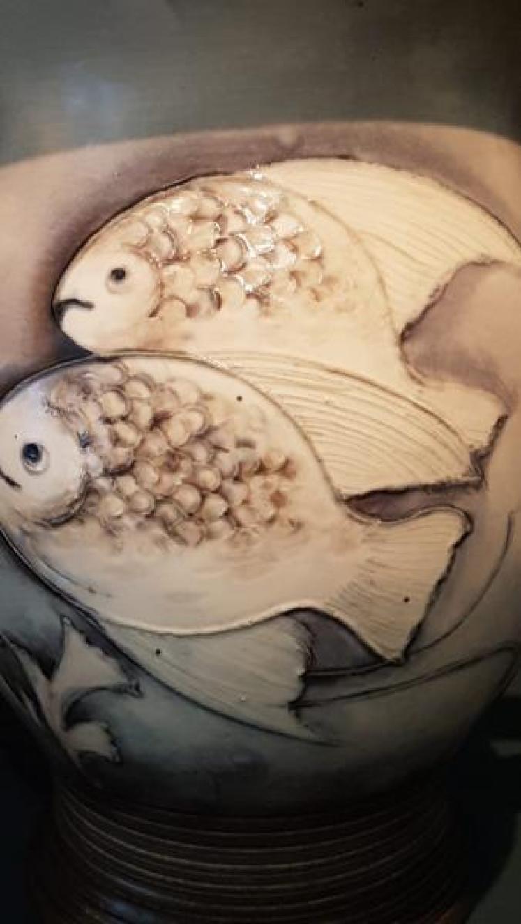 1920's Moorcroft Salt Glazed Fish Jug - Image 5