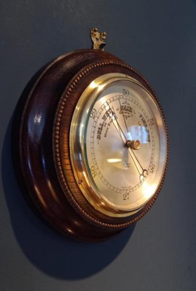 Antique Polished Oak Selfridges of London Barometer - Image 5