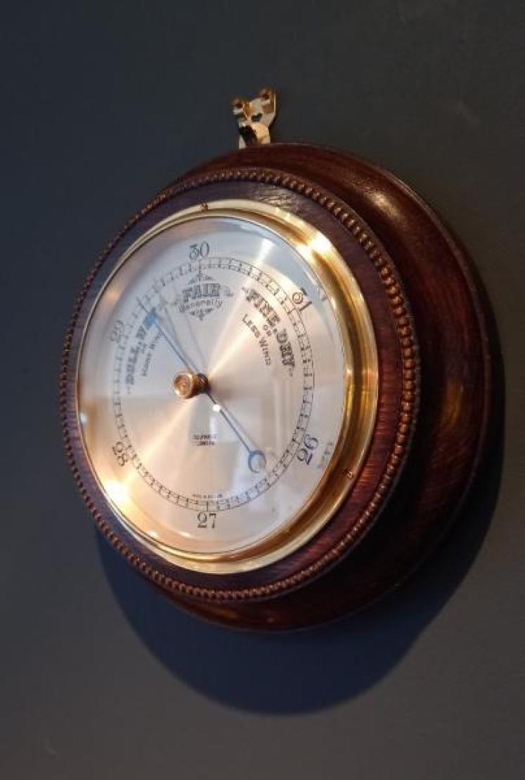 Antique Polished Oak Selfridges of London Barometer - Image 7