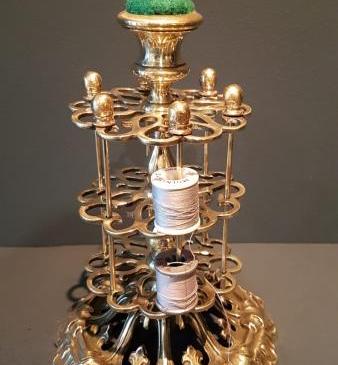 Unusual Victorian Brass Bobbin Rack
