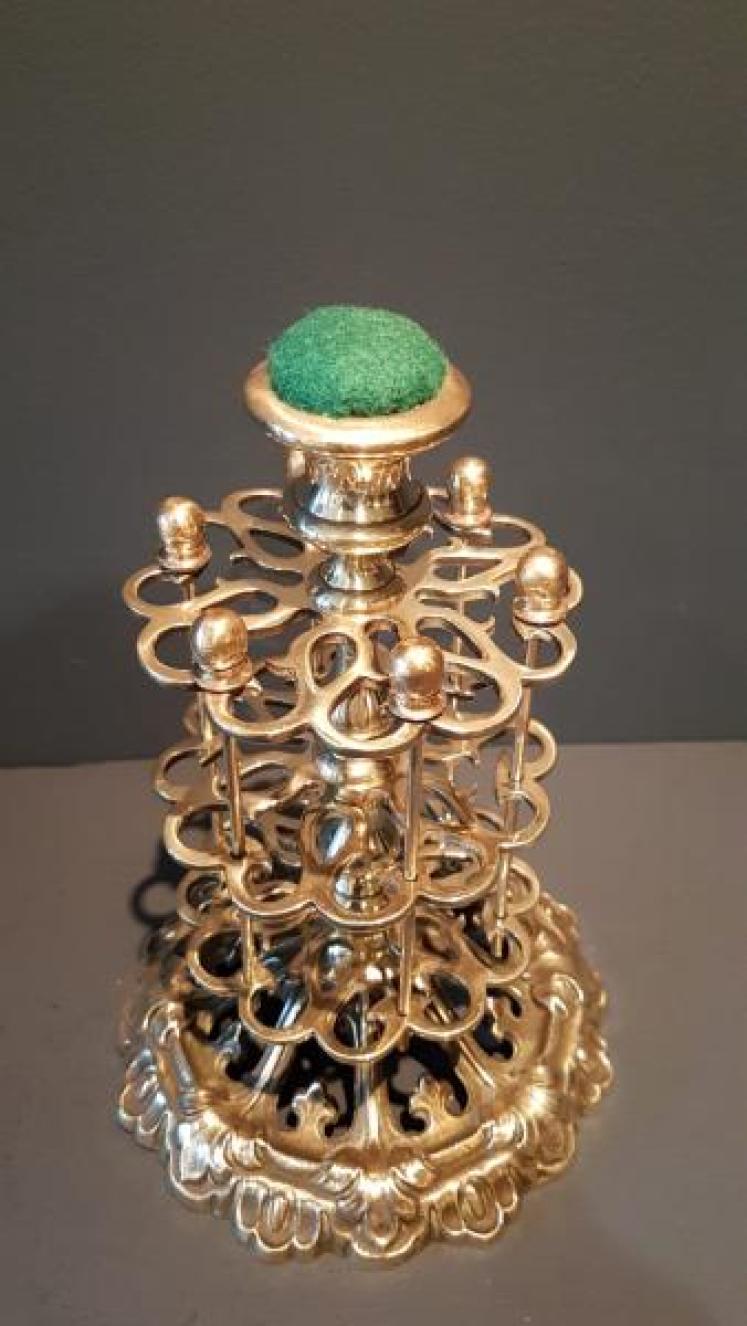 Unusual Victorian Brass Bobbin Rack - Image 3