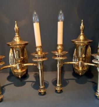 Superb Pair of Antique Double Wall Lights