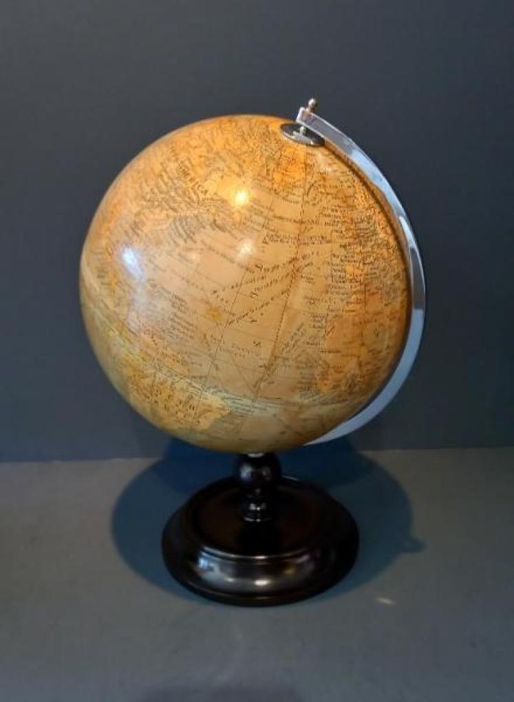 Antique Papier Mache 10" Terrestrial Globe - Image 1