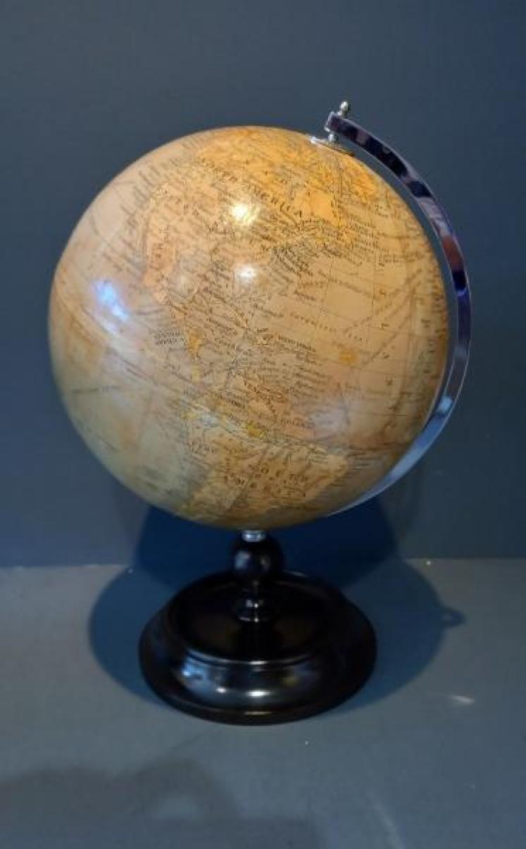Antique Papier Mache 10" Terrestrial Globe - Image 7