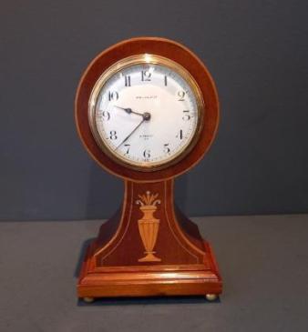 Antique Sheraton Inlaid Vase Decoration Mantel Clock