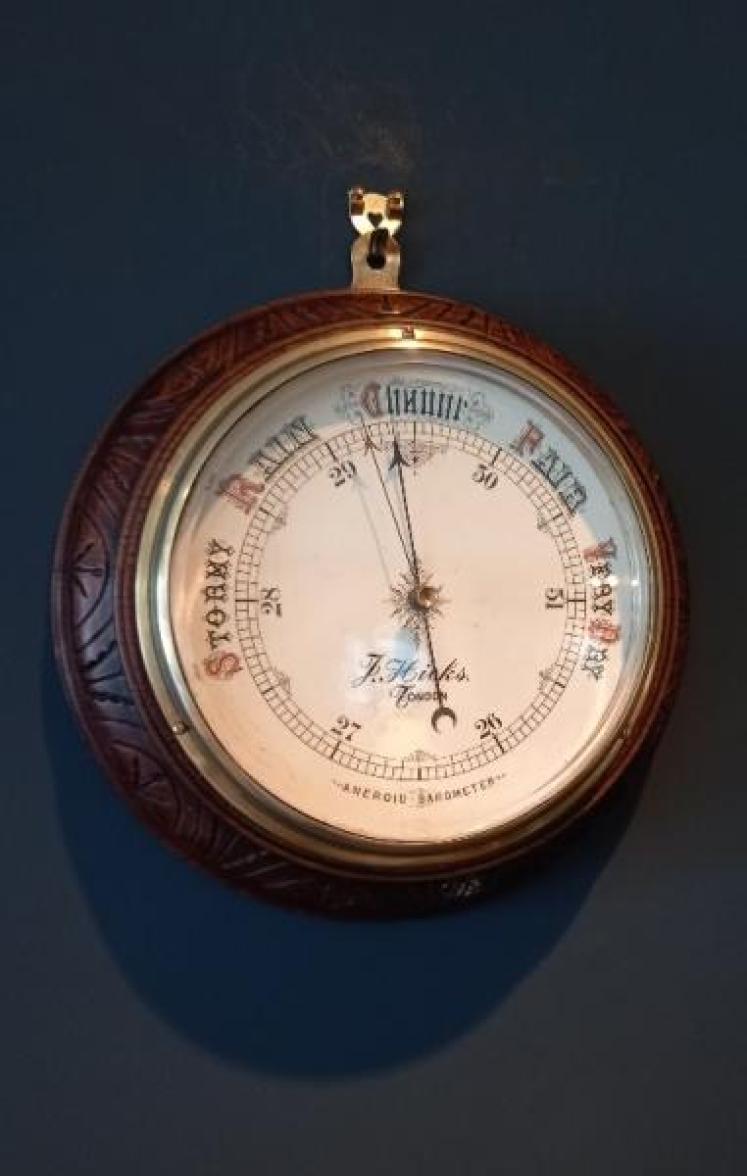 Mid Victorian Porcelain Dial Hicks of London Barometer - Image 1