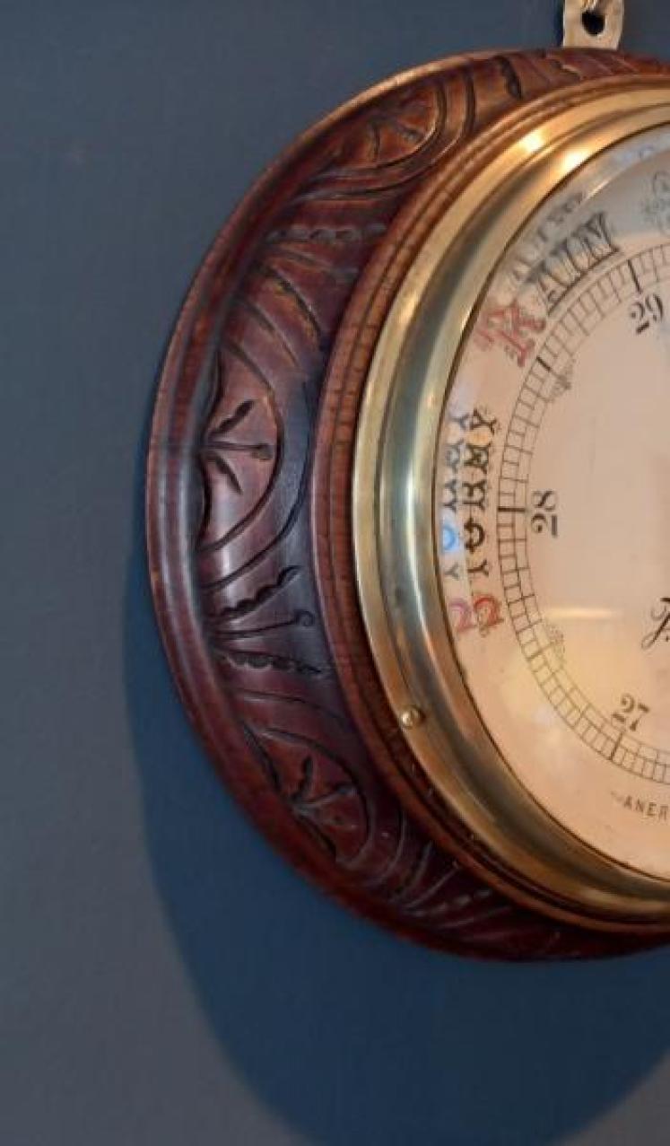 Mid Victorian Porcelain Dial Hicks of London Barometer - Image 3