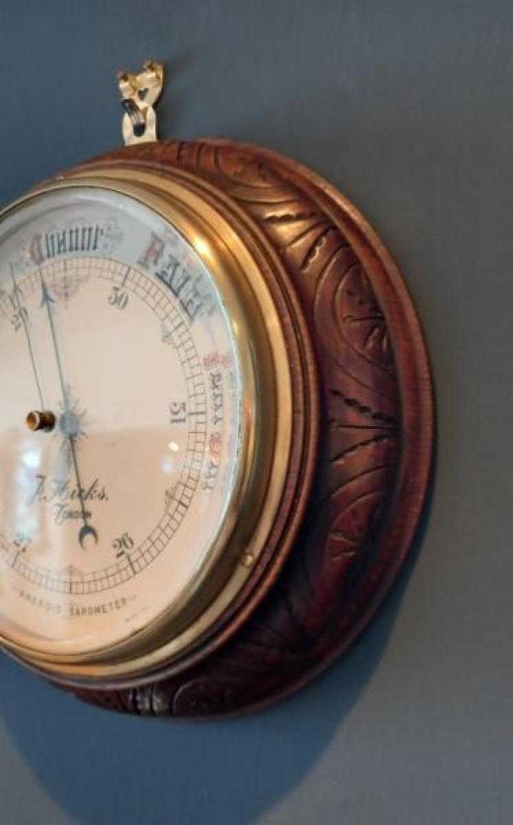 Mid Victorian Porcelain Dial Hicks of London Barometer - Image 6