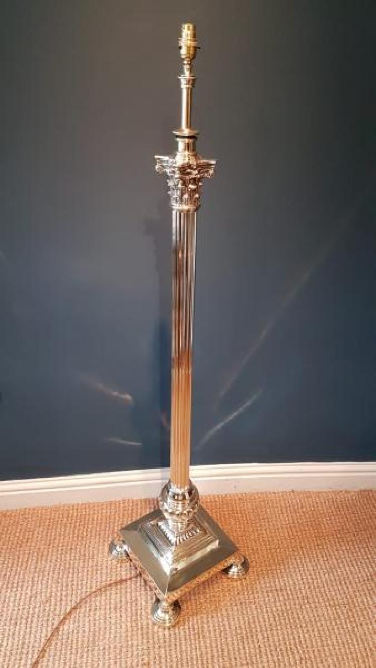 Superb Hinks Brass Lamp Standard - Image 1