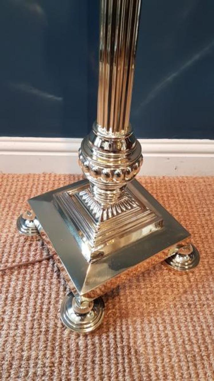 Superb Hinks Brass Lamp Standard - Image 5