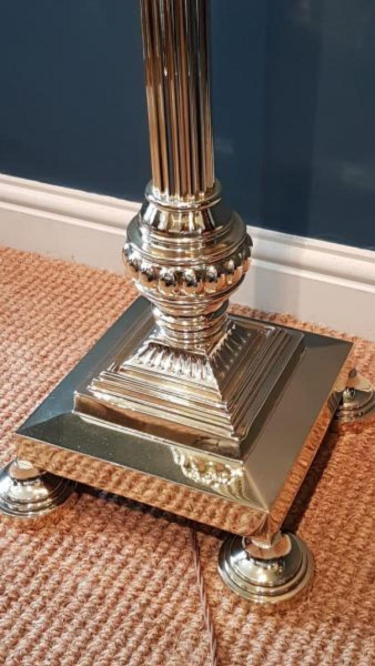 Superb Hinks Brass Lamp Standard - Image 6