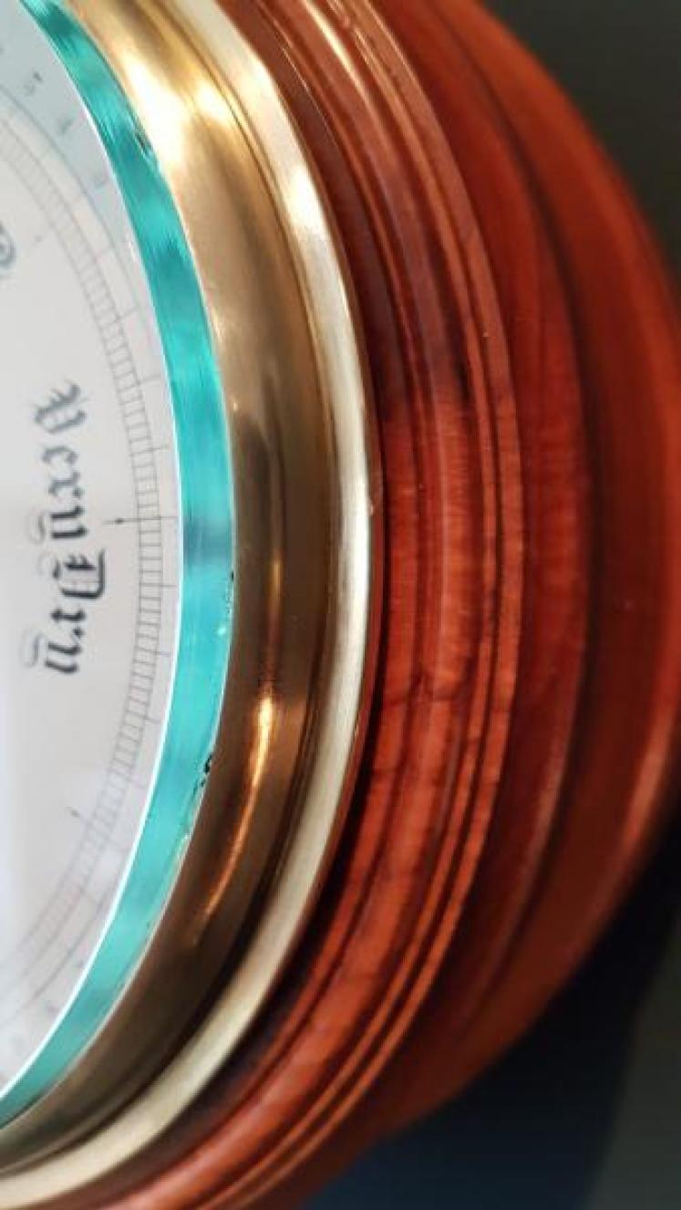 Newton London Silvered Dial Yew Wood Barometer - Image 4