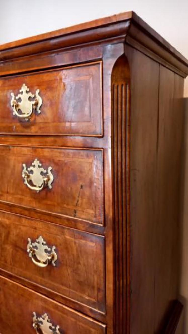 Fine George II Period Figured Walnut Chest on Stand - Image 3