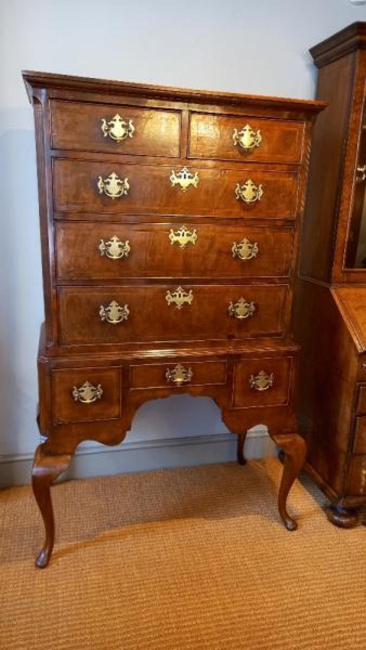 Fine George II Period Figured Walnut Chest on Stand - Image 7