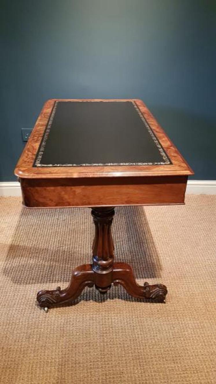 Victorian Figured Walnut Writing Table - Image 4