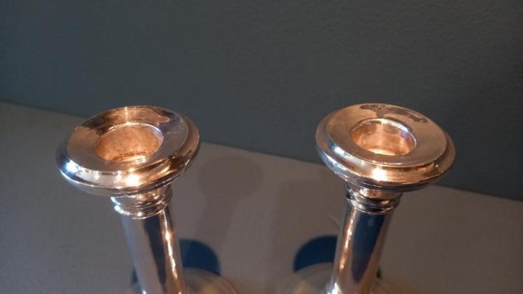 Pair of George V Period Plain Solid Silver Candlesticks - Image 4